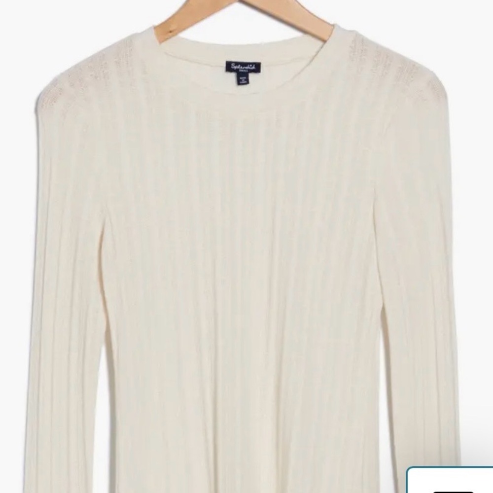 Splendid Long Sleeve Pointelle T-Shirt size medium.NWOT